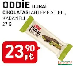 ODDİE DUBAİ ÇİKOLATASI ANTEP FISTIKLI KADAYIFLI 27 G ODDİE DUBAİ ÇİKOLATASI ANTEP FISTIKLI KADAYIFLI 27 G
